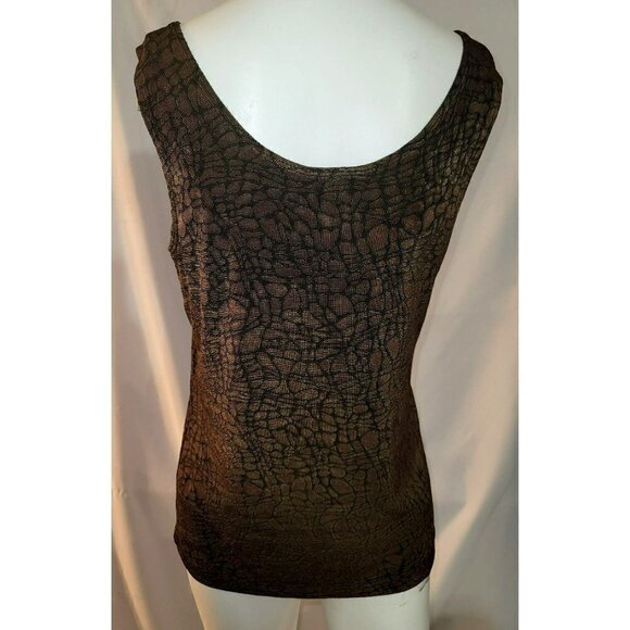 Chico's Travelers Brown Abstract Slinky Tank Top Size 1 or Small - Picture 4 of 9